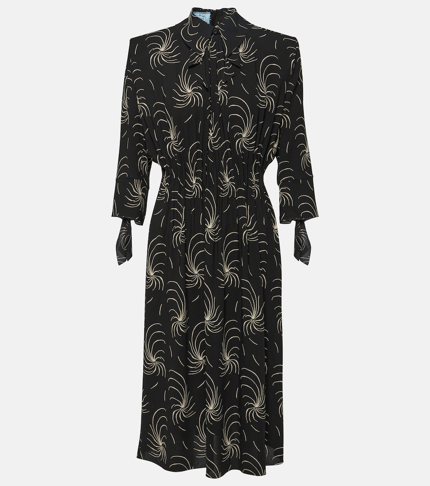 Prada Printed ruched shirt dress. Prada 印花褶皱衬衫裙