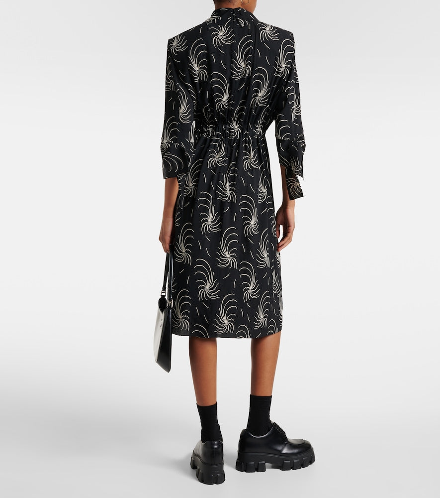 Prada Printed ruched shirt dress