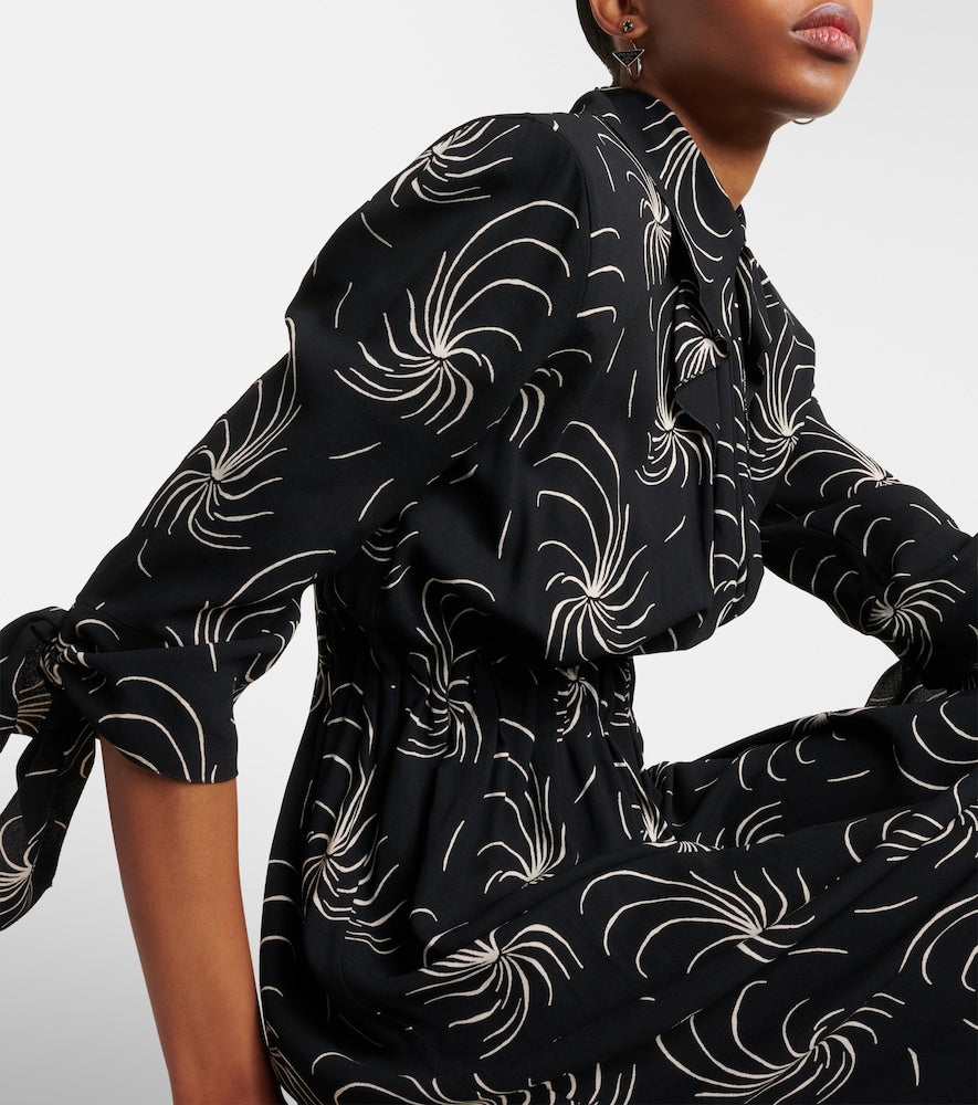 Prada Printed ruched shirt dress