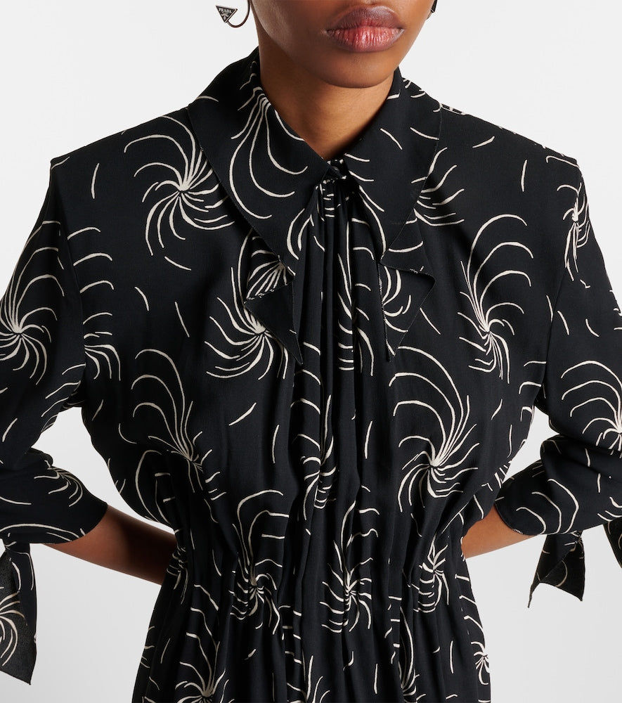 Prada Printed ruched shirt dress