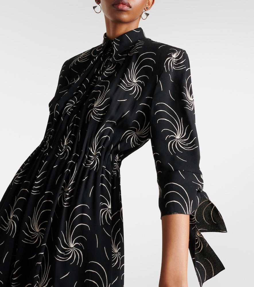 Prada Printed ruched shirt dress