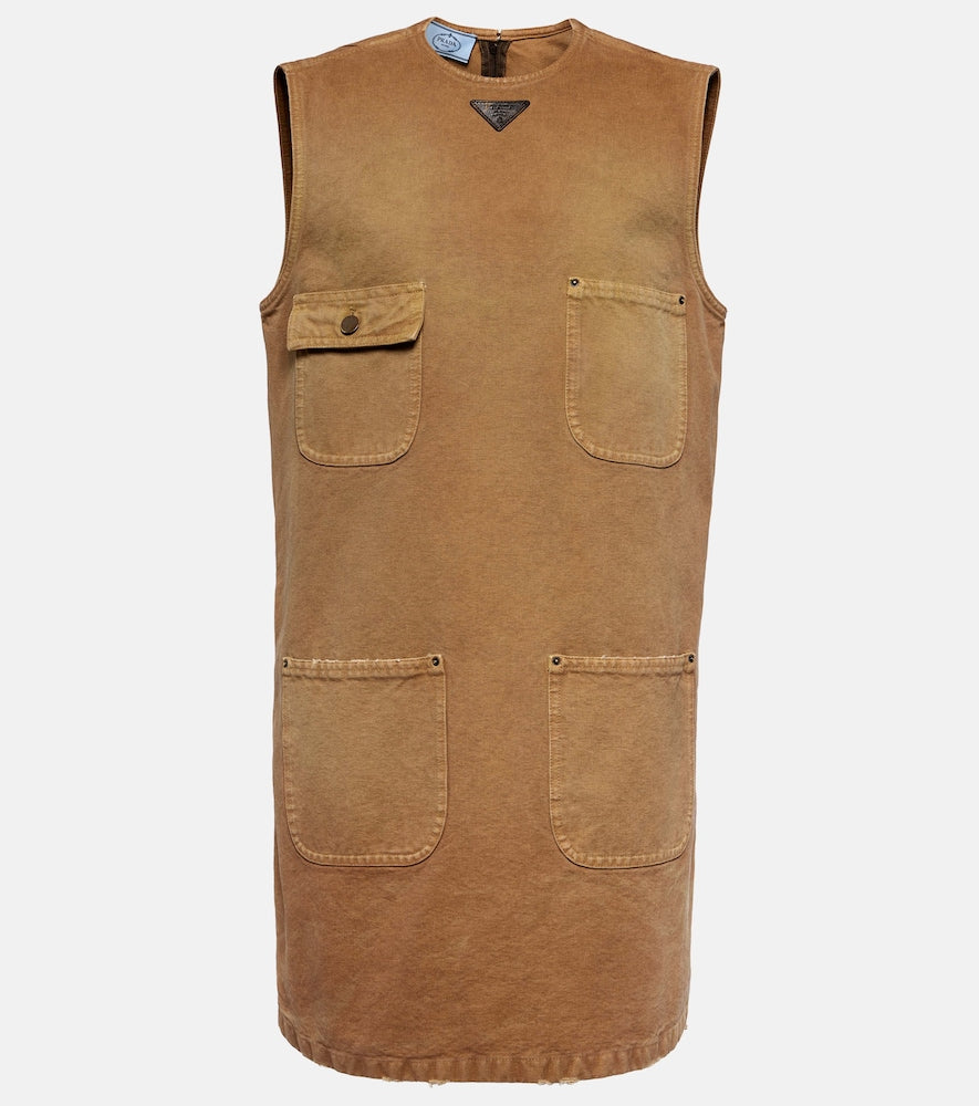Prada Cotton canvas shift dress. Prada 棉帆布连衣裙