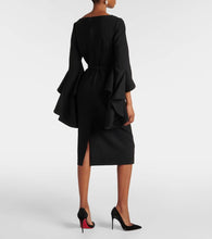 Oscar de la Renta Ruffled wool-blend midi dress