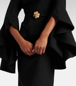 Oscar de la Renta Ruffled wool-blend midi dress