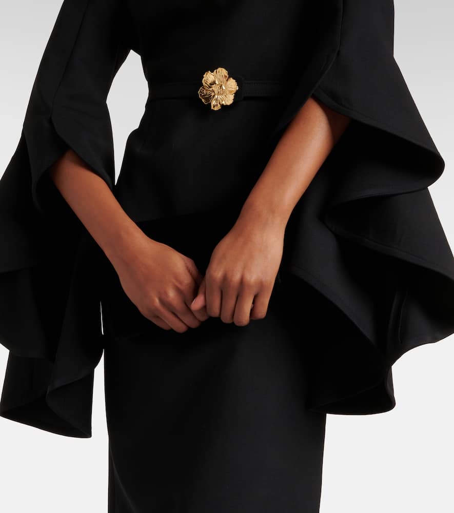 Oscar de la Renta Ruffled wool-blend midi dress