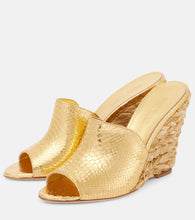 Paris Texas Deia 100 leather-trimmed espadrille wedges