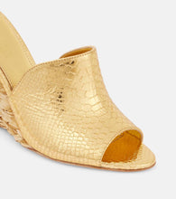 Paris Texas Deia 100 leather-trimmed espadrille wedges