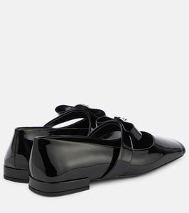 Versace Gianni Ribbon patent leather ballet flats