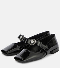 Versace Gianni Ribbon patent leather ballet flats