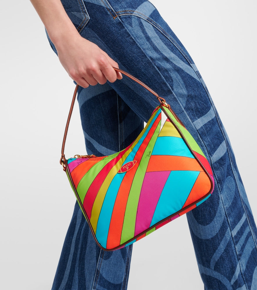 Pucci Iride Small leather-trimmed shoulder bag