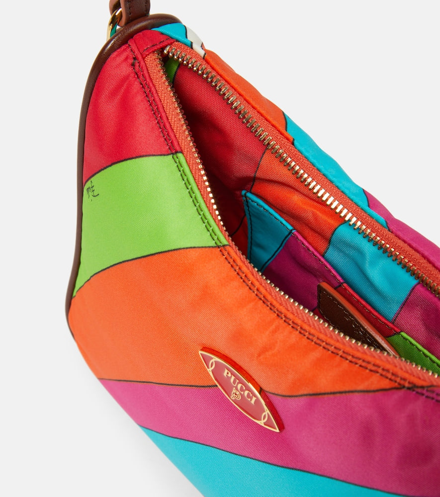 Pucci Iride Small leather-trimmed shoulder bag