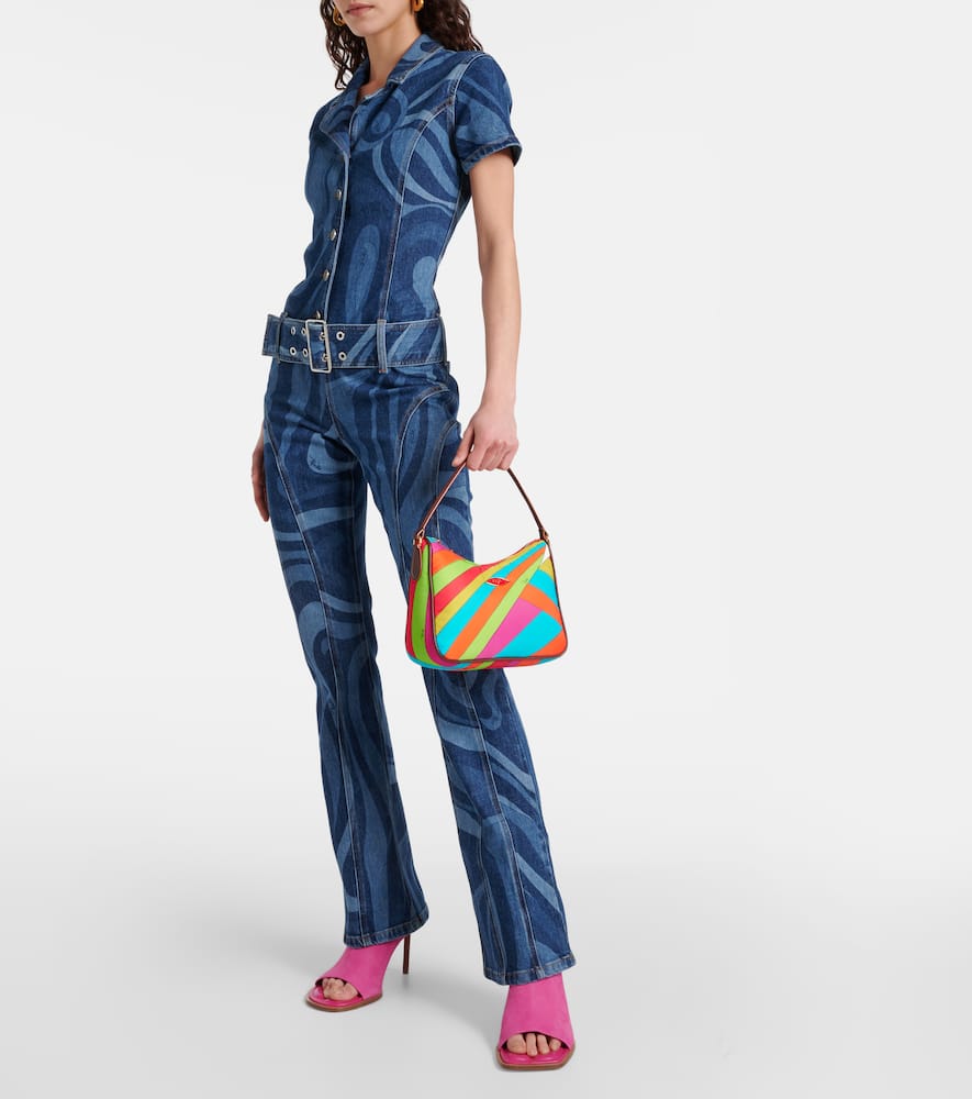 Pucci Iride Small leather-trimmed shoulder bag