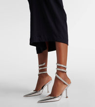Rene Caovilla Cleo embellished metallic leather pumps