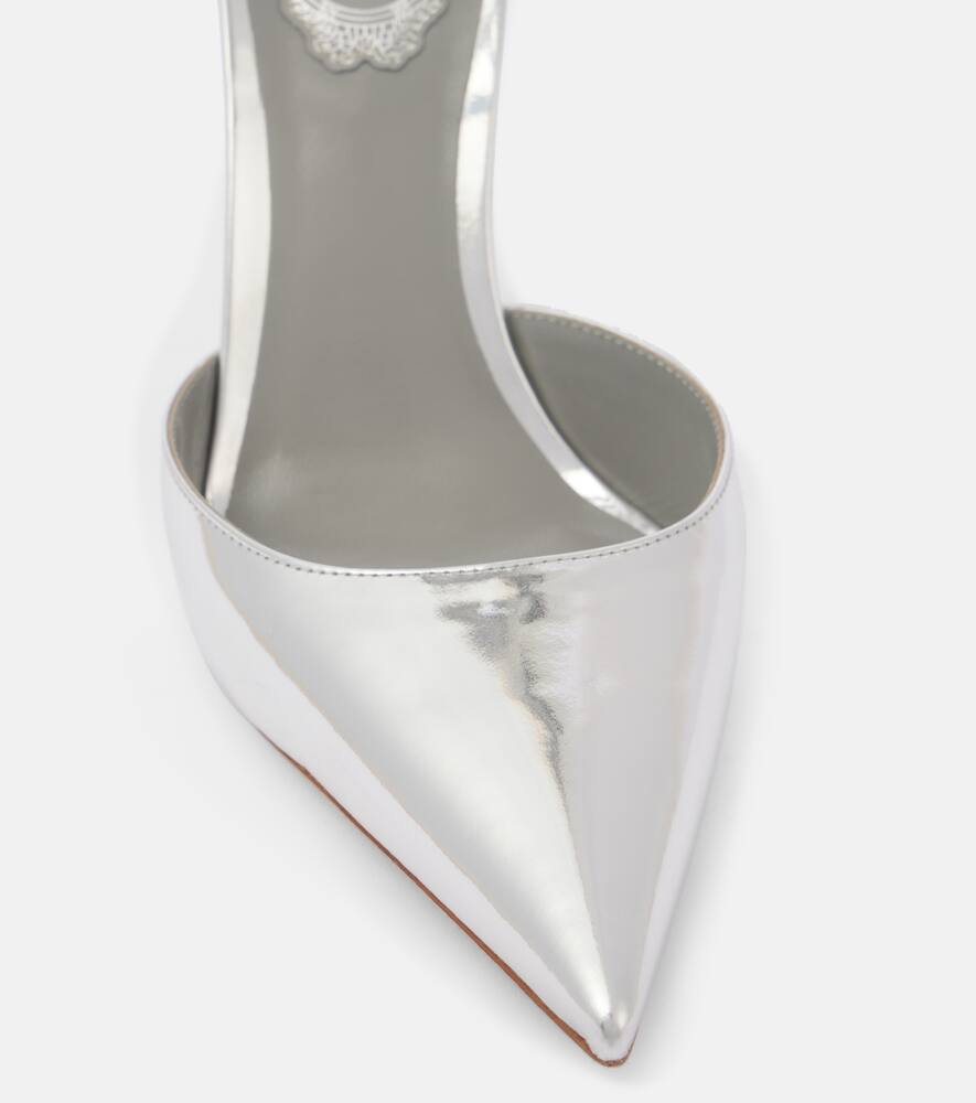 Rene Caovilla Cleo embellished metallic leather pumps