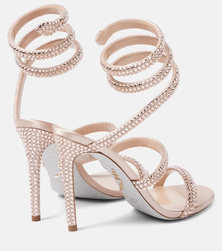Rene Caovilla Cleo 105 embellished satin sandals