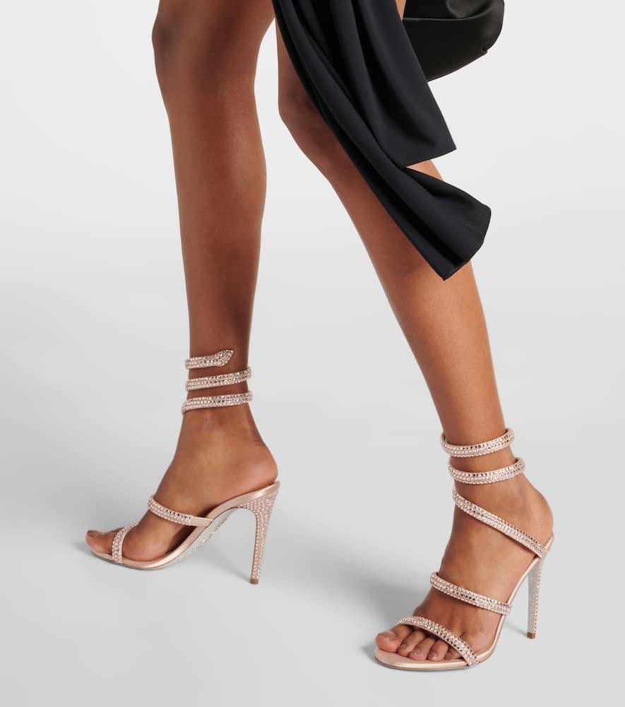 Rene Caovilla Cleo 105 embellished satin sandals