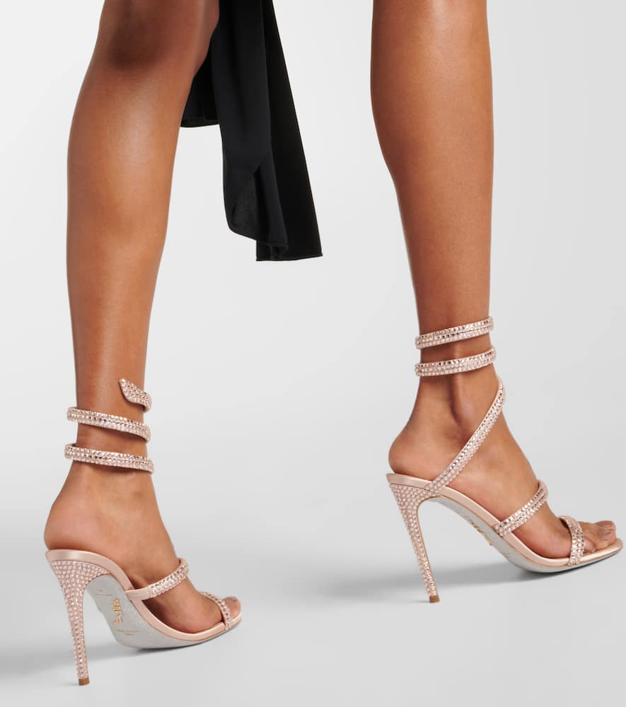 Rene Caovilla Cleo 105 embellished satin sandals