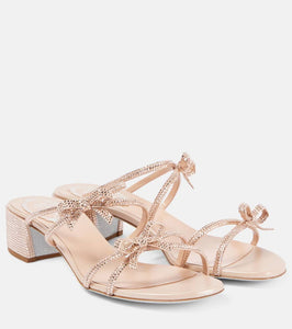 Rene Caovilla Caterina 40 embellished satin mules
