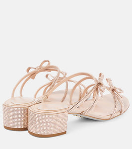 Rene Caovilla Caterina 40 embellished satin mules