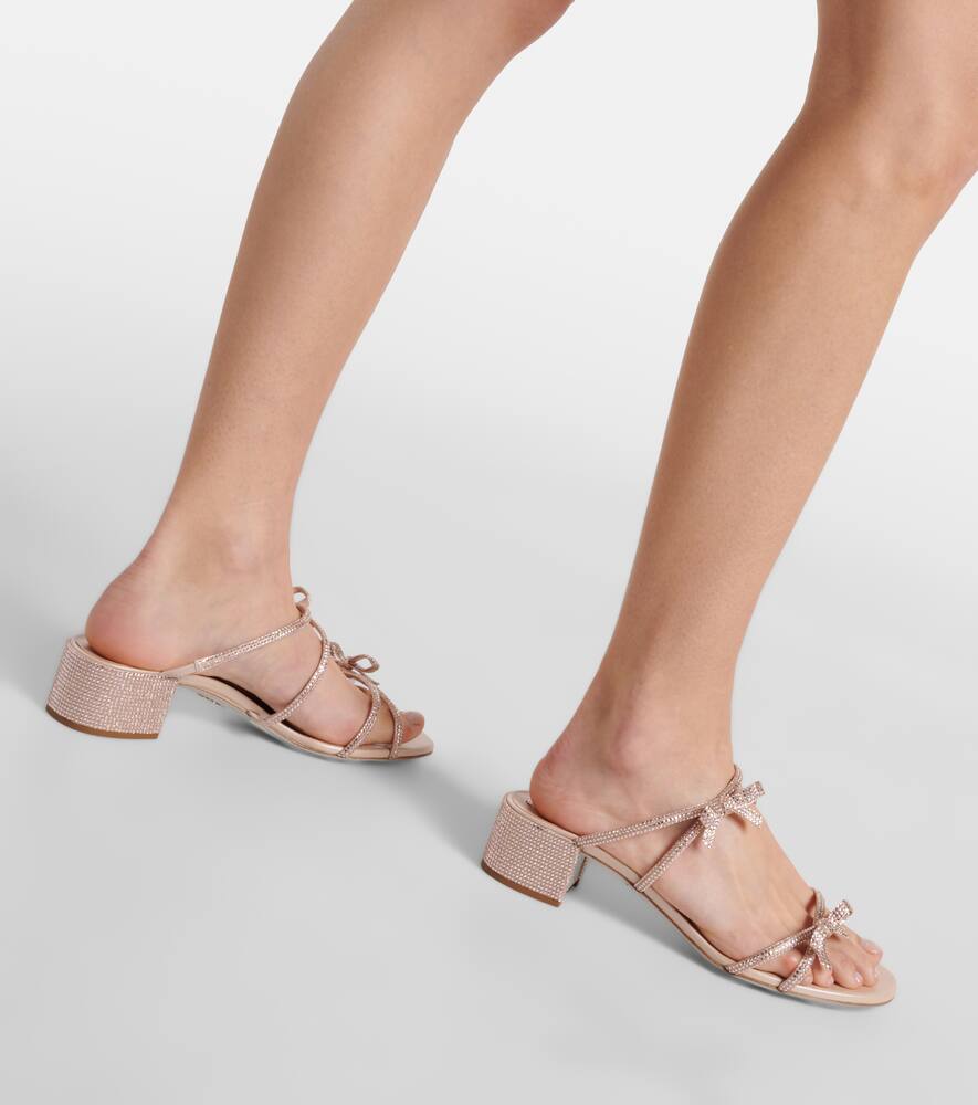 Rene Caovilla Caterina 40 embellished satin mules