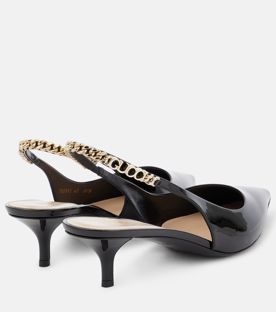 Gucci Gucci Signoria patent leather slingback pumps