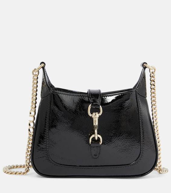Gucci Jackie Notte Mini patent leather crossbody bag. Shop Gucci Shoulder Bags for women now.