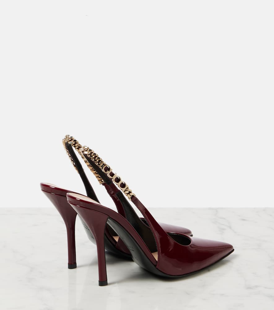 Gucci Signoria patent leather slingback pumps
