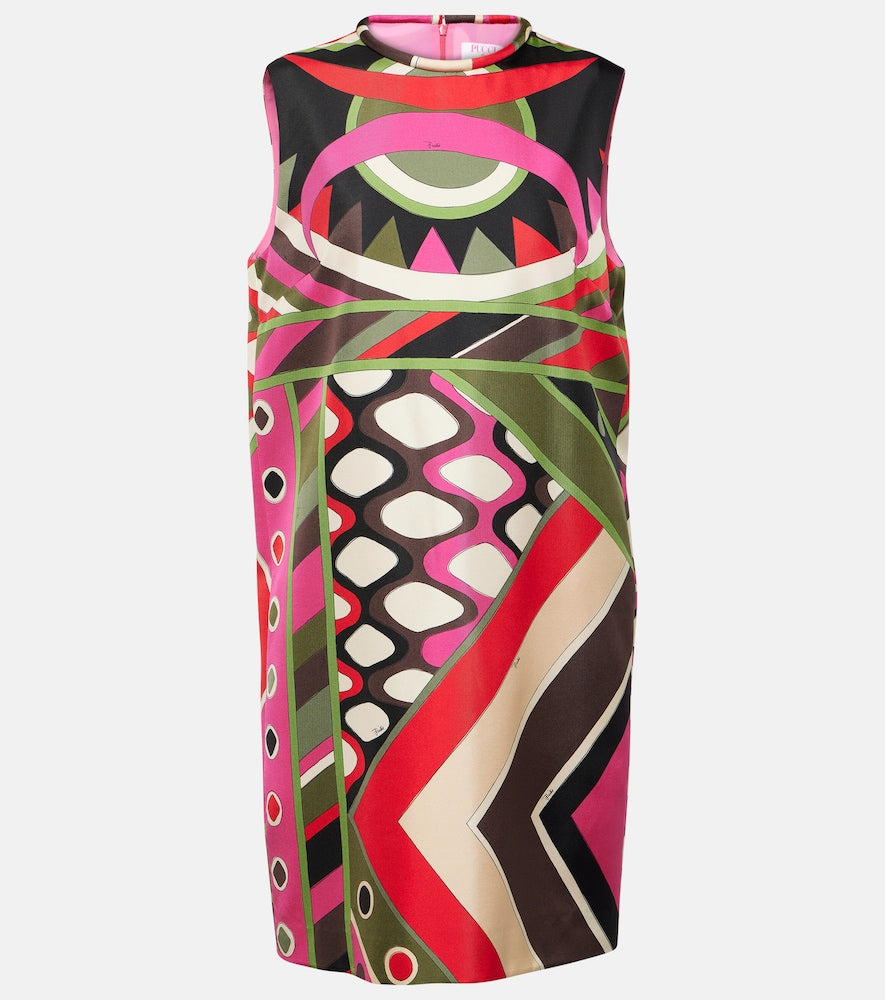 Pucci Vivara silk twill minidress. Pucci Vivara 真丝斜纹布迷你连衣裙