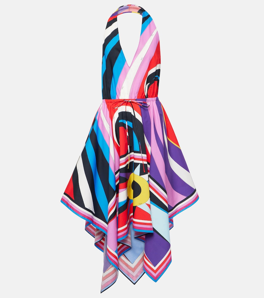 Pucci Cigni halterneck cotton midi dress. Pucci Cigni 挂脖棉质中长连衣裙