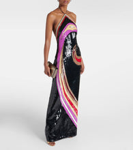 Pucci Sequined printed halterneck gown