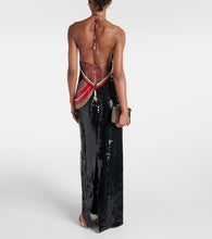 Pucci Sequined printed halterneck gown
