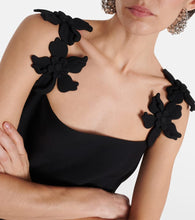 Valentino Floral-appliqué wool and silk minidress
