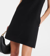 Valentino Floral-appliqué wool and silk minidress