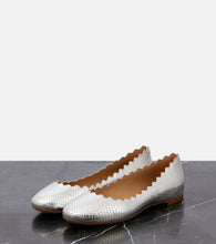 Chloe Lauren croc-effect leather ballet flats