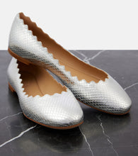 Chloe Lauren croc-effect leather ballet flats