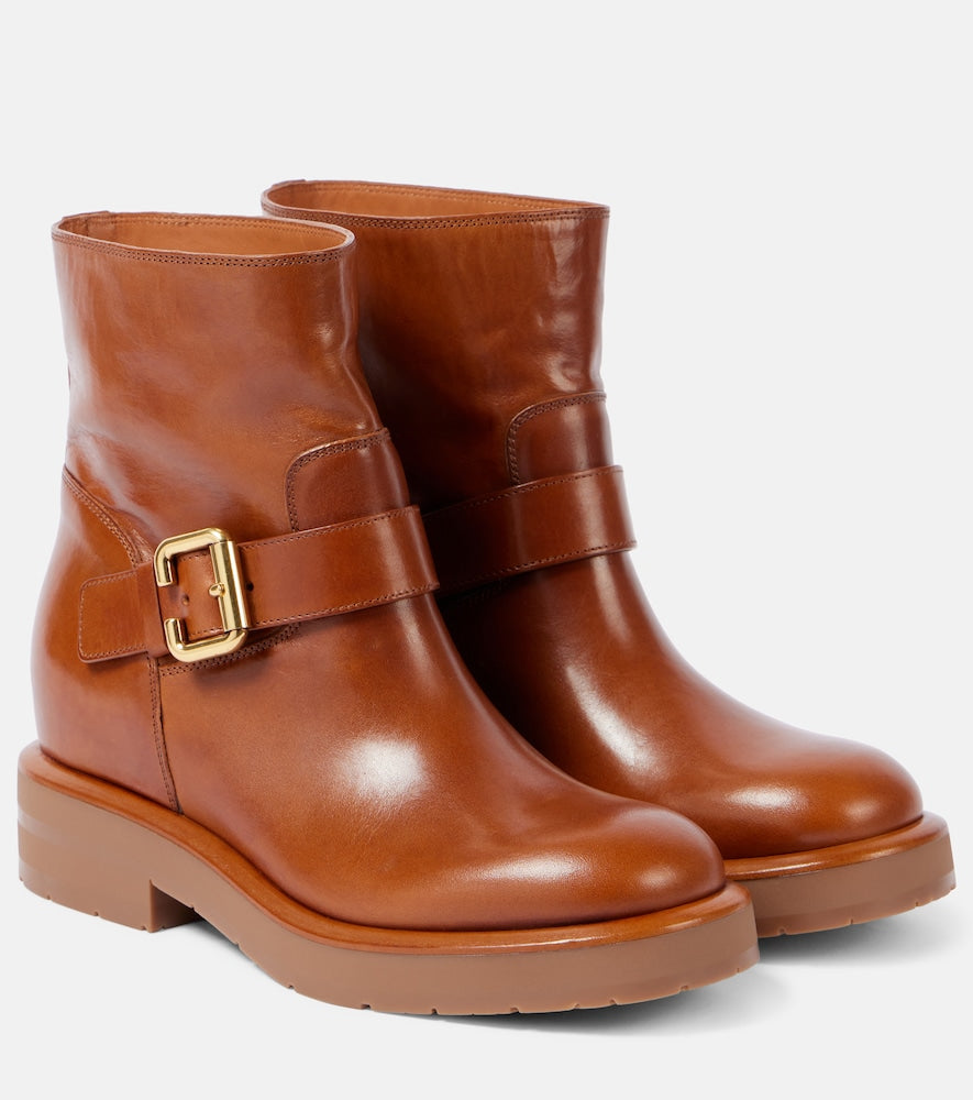 Chloe Coddington leather biker boots