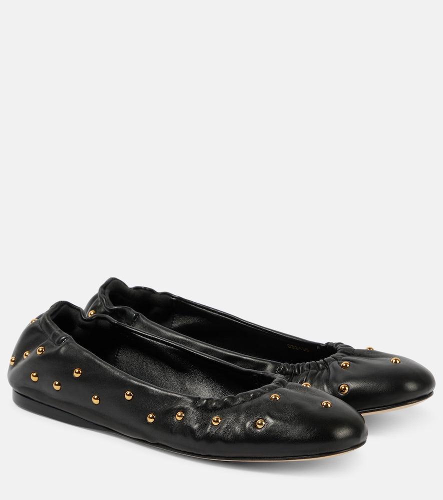 Chloe Eia studded leather ballet flats - Chloe Eia铆钉皮革芭蕾平底鞋