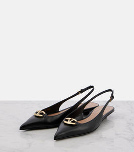 Valentino Garavani VLogo Signature leather slingback pumps