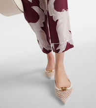 Valentino Garavani VLogo mesh and leather slingback flats