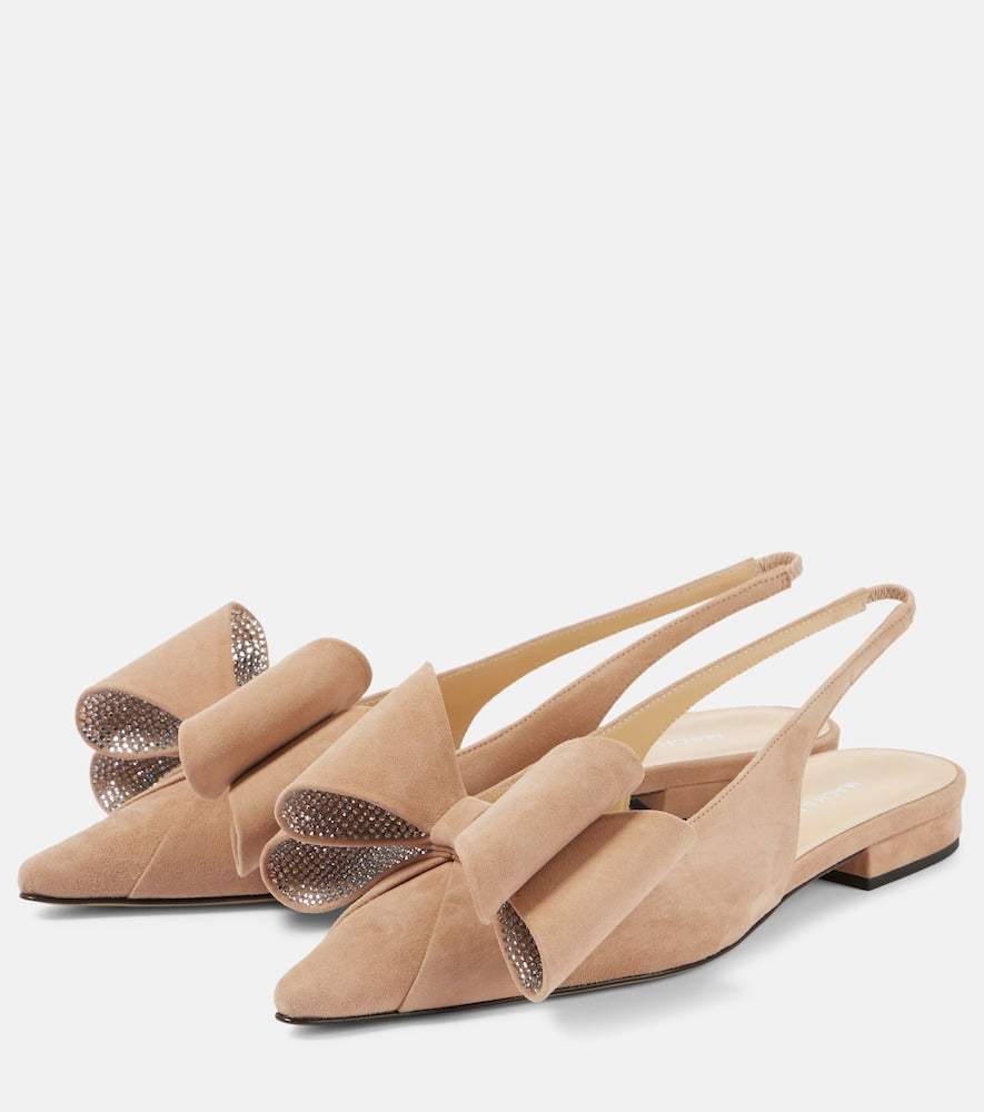 Mach & Mach Le Cadeau suede slingback flats