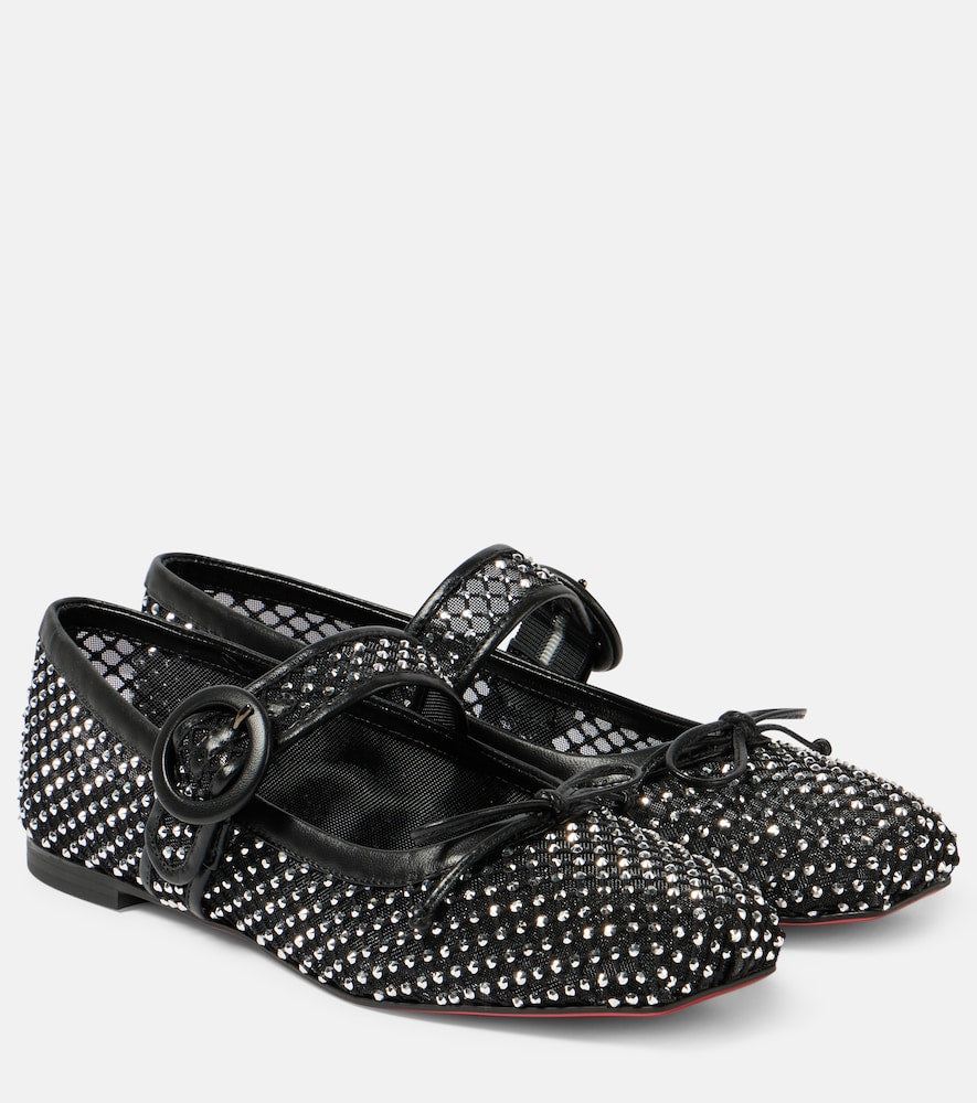Christian Louboutin Mamastrapitina embellished mesh ballet flats - Christian Louboutin Mamastrapitina 缀饰网纱芭蕾平底鞋