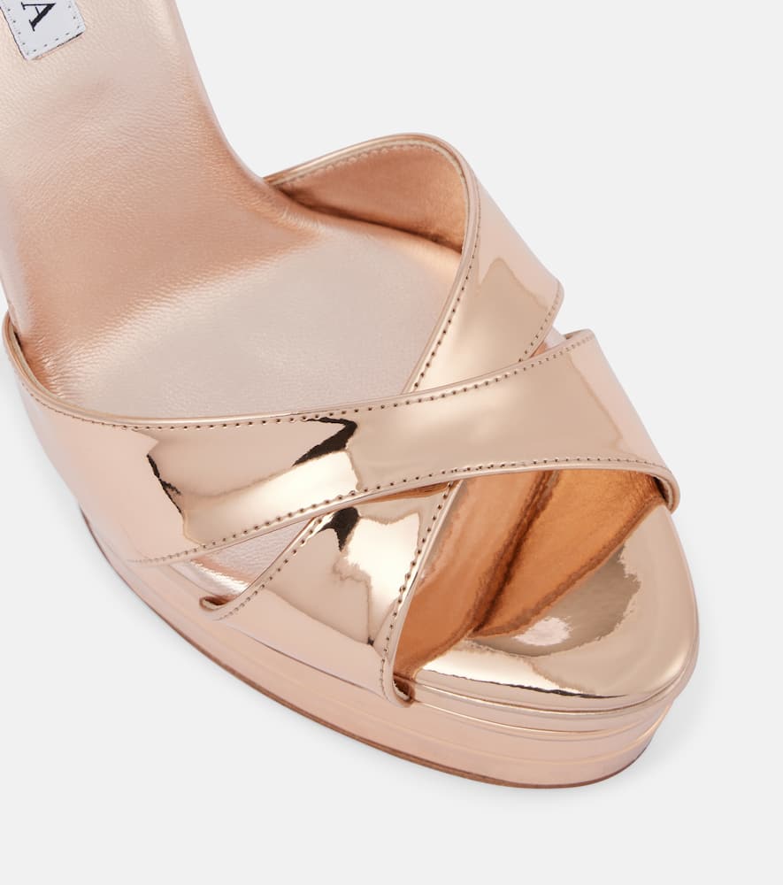 Aquazzura Divine mirrored leather platform sandals
