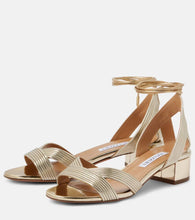 Aquazzura Ari 35 metallic leather sandals