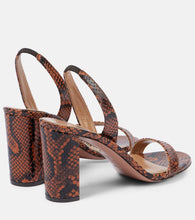 Aquazzura 85 snake-effect leather slingback sandals