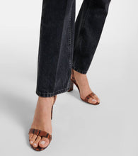 Aquazzura 85 snake-effect leather slingback sandals