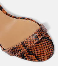 Aquazzura 85 snake-effect leather slingback sandals