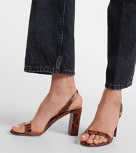 Aquazzura 85 snake-effect leather slingback sandals