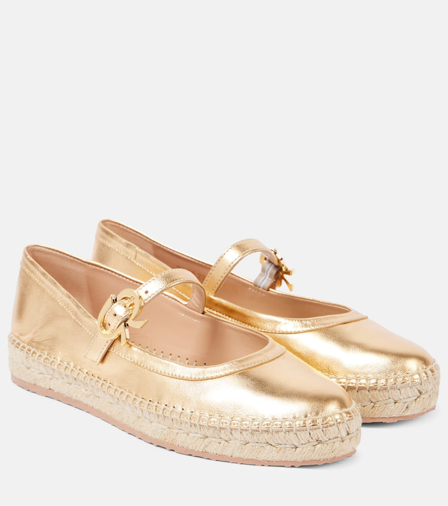 Gianvito Rossi Elda metallic leather espadrilles - Gianvito Rossi Elda 金属皮革帆布鞋