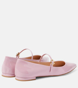 Gianvito Rossi Ribbon Jane 05 patent leather Mary Jane flats