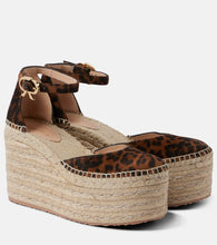 Gianvito Rossi Leopard-print suede espadrille wedges - Gianvito Rossi 豹纹绒面革麻底坡跟鞋